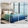 Stoa Paris Comforter for King Size Bed, 300 TC Ultra Satin Fabric  Green Blue