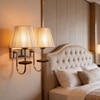Eliante Cloth Shade Wall Lights Mild Steel & Fabric Material Gold & Golden Finish