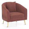 Aiden Lounge Chair in Dark Rouge Velvet Colour