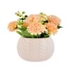 Artificial Flowers With A White Textured Planter