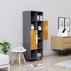 Hexa Engineered Wood Bookshelf Multipurpose Storage Rack in Slate Grey and Giant Wood Colour