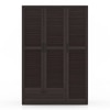 Bennis Engineered Wood 3 Door Wardrobe Without Mirror in Dark Walnut Finish