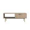 Velin Ridged Coffee Table with Drawer Light Ash