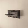 Richmond Wooden Wall Shelf Organiser With Key Holders