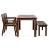 Alfresco Solid Wood Outdoor Dining Table with Four Arm Chairs and Bench in Brown Colour