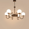 Eliante White Glass Chandelier, 2 Lights, Mild Steel And Glass, Modern Ceiling Light Fixture