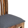 Columbus wood Set of 2 Dining Chairs in Anchor Grey Fabric Cushioning with TEAK FINISH