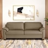 Farina 3 Seater Half Leather Sofa In Dark Truffle Italian Leather