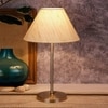 Gordon Off White Fabric Shade Table Lamp with Steel Steel Base