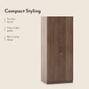 Zoey Engineered Wood 2 Door Wardrobe in Classic Walnut Finish