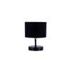 Vendela Black Fabric Shade Table Lamp with Black Iron Base
