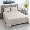 Niko Coffee Shade Solid Plain 500 TC Cotton Satin Flat Super King Size Bedsheet with 2 Pillow Covers – Threads