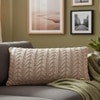 Colette Cloudy Grey Cotton Knitted Cushion Cover 12X20 Inches