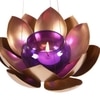 Hanging Lotus Iron and Tinted Glass Tea light holder