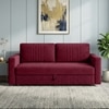Alfon 3 Seater Velvet Pull Out Sofa Cum Bed with Storage In Maroon