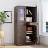 Hexa Engineered Wood Bookshelf Multipurpose Storage Rack in Giant Wood and Frosty White Colour