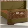 Heritage Cane Upholstered King Size Bed in Linen With Oak wood Frame
