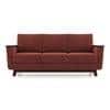Corby Essential 3 Seater Fabric Sofa In Dark Coral