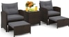 Carry Bird Wicker Patio Furniture Outdoor Balcony Chairs In Brown And Grey Colour