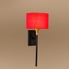 Devansh Metal Electric Wall Light in Black Colour with Red Shade Count of 1 Light