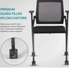 Kepler Brooks Avanta Visitor Chair With Wheels in Black Colour