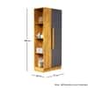 Hexa Red Wooden 1 Door Wardrobe with Hanging Space in Giant Wood and Slate Grey Colour