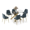 Zaida 6 Seater Glass Dining Table With Set Of 6 Olivia Dining Chairs