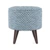 Mello Pouffee In Mango Walnut Finish with Indigo Crest Colour