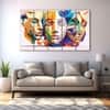 The Castle Decor Abstract Face Wall Art Framed Painting 27x48 Inch