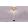 Jasmine Beige Natural Fiber Floor Lamp with Black Iron Base