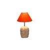 Orange cotton with White Brushed Wood Table Lamp