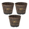 VegTrug Wooden Barrel Planters 46cm Burnt Oak