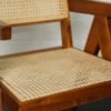 Rita Solid Wood Rattan Caning Accent Chair In Teak Finish