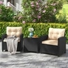 Carry Bird Wicker Patio Furniture Outdoor Balcony Chairs In Black And Beige Colour