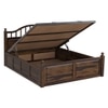 Syan Solid Wood King  Size Bed With Hydraulic Storage (Provincial Teak Finish)
