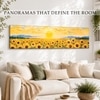 Sunflower Field Landscape Canvas Wall Art 12 x 46 Inch