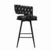 Doe Buck Presley Braided Faux Leather Bar Stool in Black Colour