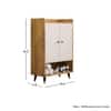 Hexa Red Engineered Wood Shoe Rack in Giant Wood and Frosty White Colour