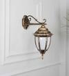 QUILVEX Antique Gold Decorative Aluminium Outdoor Wall Lamp