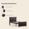 Fidora Solid Wood Single Size Non Storage Bed in Mahogany Finish