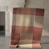 Jaipur Rugs Soft Striped Wool Dhurrie Rug Natural 6x9 ft in Apricot and Chili Pepper colour
