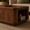 Camden Sheesham Wood Geometric Arch Coffee Table in Walnut Finish