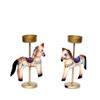 Desert Art Metal Handpainted Horse Tealight Holder Set of 2