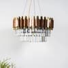 PHANTOM 9 Light Brass Finish Metal and Crystal Chandelier
