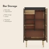 Dante Solid Wood Bar Cabinet (Black Finish)