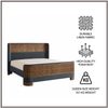 Heritage Cane Upholstered Queen Size Bed in Linen With Oak wood Frame