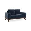 Granada Luxe 2 Seater Fabric Sofa in Sea Port Blue Velvet Colour