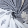 Grey And White Floral Cotton 400 Tc flat Double Queen Size Bedsheet With 2 Pillow Covers