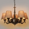 Devansh Dual Gold  Antique Wall Mounted Lamp With Off-White Cotton Shade