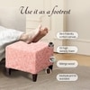 Slub Jacquard Wooden Seating Stool in Orange Color